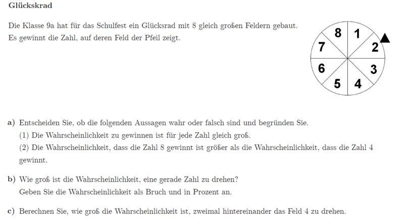 ... und noch eine Glücksrad-Aufgabe