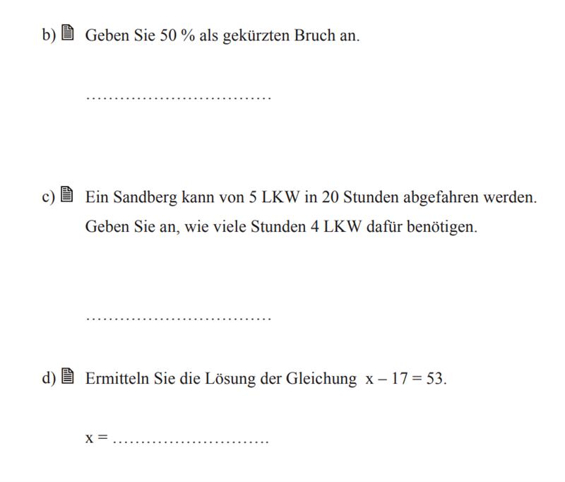 Basisaufgaben: Prozent, Dreisatz, Gleichung