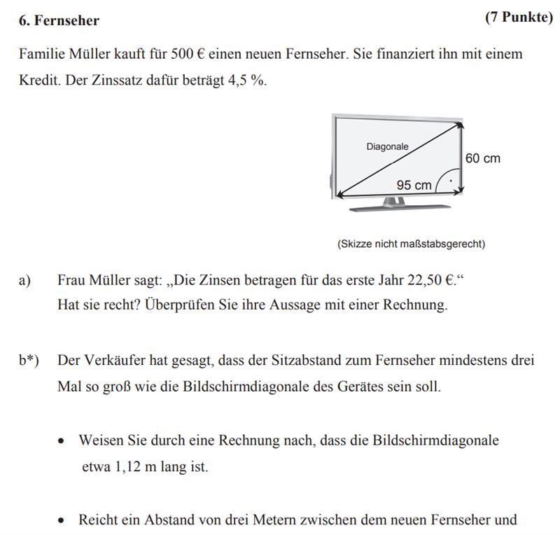 Mix-Aufgabe: Prozent und Pythagoras